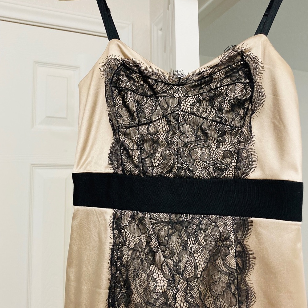 Romance lace overlay satin dress